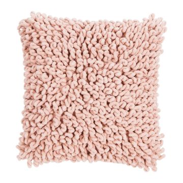 Coussin décoratif BOLKA, chenille, rose clair, 45x45cm