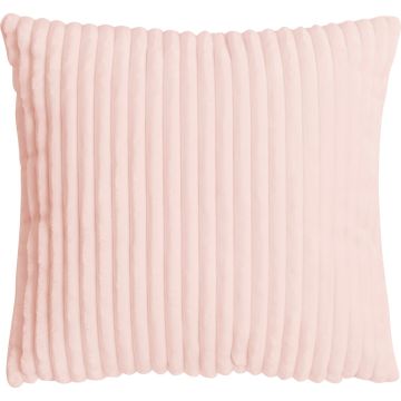Coussin pour canapé CINDY, rose clair, aspect velours côtelé, 45x45cm