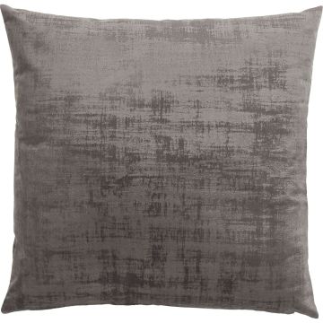 Coussin décoratif LORIKA, gris, aspect velours, 50x50cm