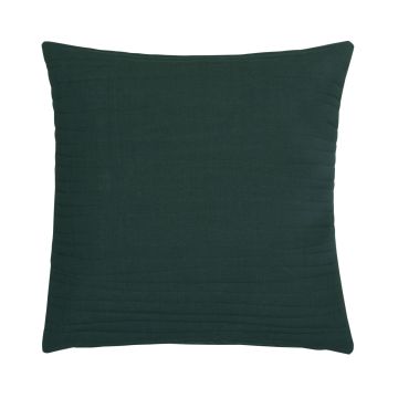 Coussin décoratif SILENA, vert forêt, coutures décoratives, 45x45cm