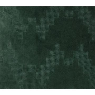 Coussin moelleux en velours ANJALI, vert pin, motif zigzag, 45x45cm