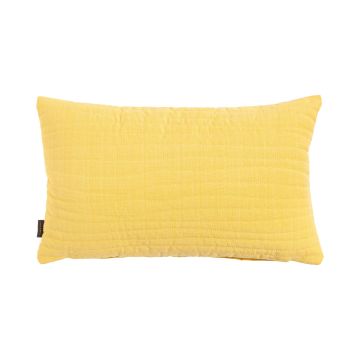 Coussin décoratif SILENA, jaune clair, coutures décoratives, 50x30cm