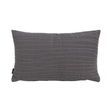 Coussin décoratif SILENA, gris foncé, coutures décoratives, 50x30cm