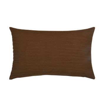 Coussin décoratif SILENA, brun chocolat, coutures décoratives, 50x30cm