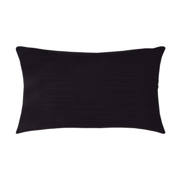 Coussin décoratif SILENA, noir, coutures décoratives, 50x30cm