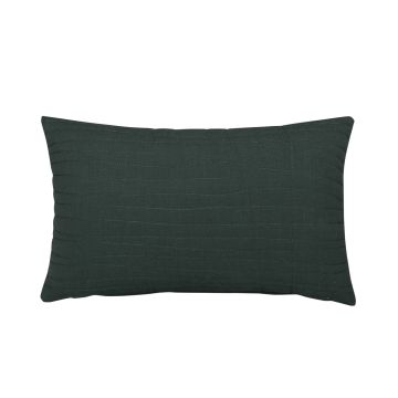 Coussin décoratif SILENA, vert forêt, coutures décoratives, 50x30cm