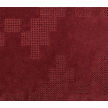 Coussin moelleux en velours ANJALI, rouge bordeaux, motif zigzag, 50x30cm