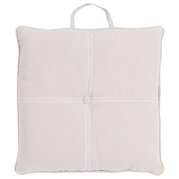 Coussin d'assise VALENDA, crème, avec bouton et anse, 40x40cm