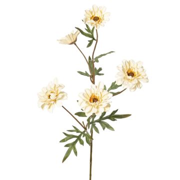 Branche artificielle Chrysanthème PRUDENCE, collection écologique, crème-jaune, 75cm, Ø5-6,5cm