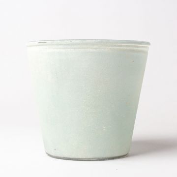 Jardinière en verre SATINA, bleu clair satiné, 10cm, Ø11cm