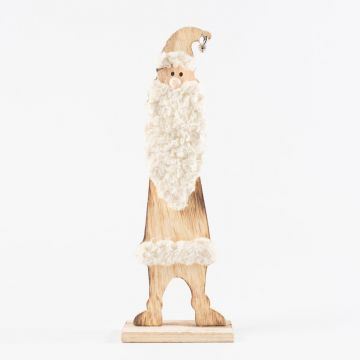 Père Noël BERTUS en bois avec clochette, beige-brun, 10x6x30cm