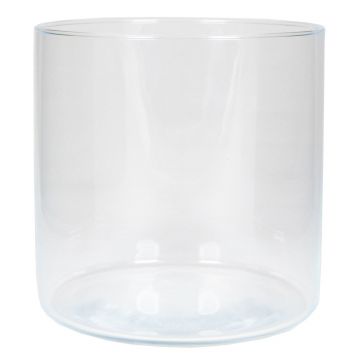 Vase à fleurs cylindrique SANNY en verre, transparent, 19cm, Ø19,1cm