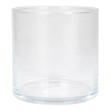 Bougeoir en verre Cylindre SANYA OCEAN, transparent, 10cm, Ø10,1cm