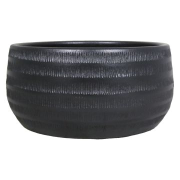 Coupe en céramique TIAM avec rainures, noir mat, 14cm, Ø29cm