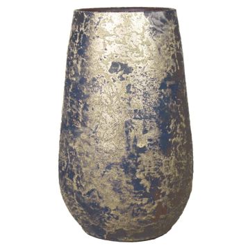 Vase décoratif au style vintage MAGO en céramique, aspect balayage, doré, 30cm, Ø19cm