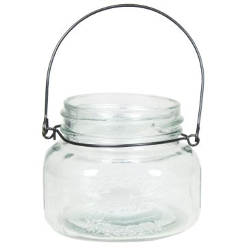 Bougeoir DACLAN en verre, anse en métal, transparent, 9cm, Ø10,5cm Bougeoir DACLAN en verre, anse en métal, transparent, 9cm, Ø10,5cm