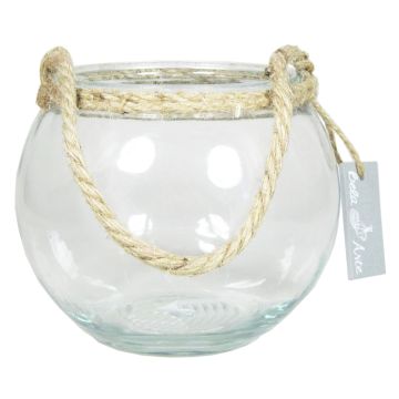 Photophore boule DAVY en verre, avec anse, transparent, 12cm, Ø15cm Photophore boule DAVY en verre, avec anse, transparent, 12cm, Ø15cm