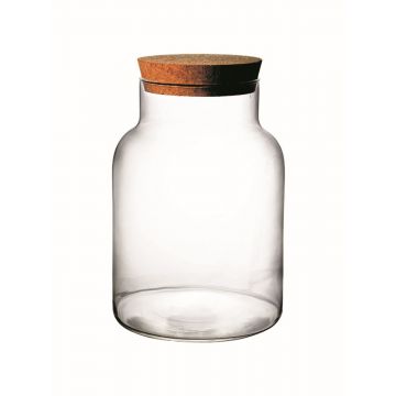 Pot de stockage DOGAN avec couvercle en liège, transparent, 25cm, Ø19cm