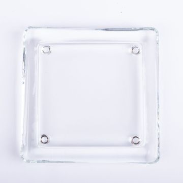 Support pour bougie angulaire VINCENTIA en verre, transparent, 13,6x13,6cm