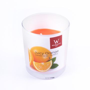 Bougie parfumée ASTRID dans un verre, Juicy Orange, orange, 7,9cm, Ø7,1cm, 28h