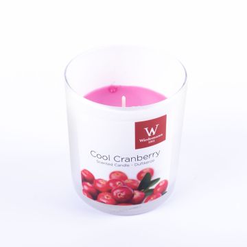 Bougie parfumée ASTRID dans un verre, Cool Cranberry, rose fuchsia, 7,9cm, Ø7,1cm, 28h