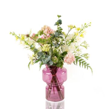 Bouquet estival décoratif KEONA, rose-blanc, 60cm, Ø40cm