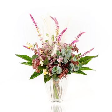 Bouquet automnal décoratif KEONA, violet-rose, 50cm, Ø40cm