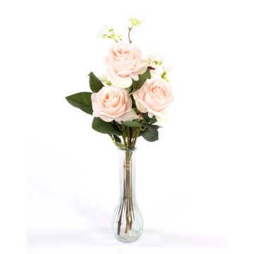 Bouquet de roses artificiel SIMONY, rose, 45cm, Ø20cm