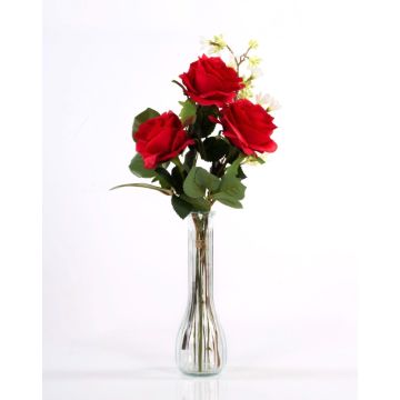 Bouquet de roses artificiel SIMONY, rouge, 45cm, Ø20cm