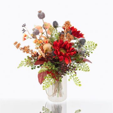 Bouquet d'automne décoratif HELENA, rouge, 40cm, Ø35cm