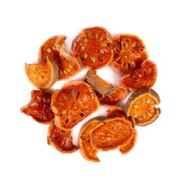 Fruits secs décoratifs Tranches de coing du Bengale MENJALA, orange, Ø5-8cm, 200g