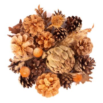 Pot-pourri d'automne YIDU, pommes de pin, branches séchées, brun-orange-vert, 250g Pot-pourri d'automne YIDU, pommes de pin, branches séchées, brun-orange-vert, 250g