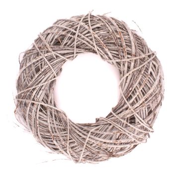 Couronne sèche en osier JOZIAH, blanc, Ø50cm